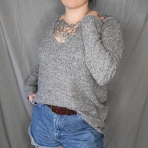 American Eagle Waffle Knit V-Neck Top